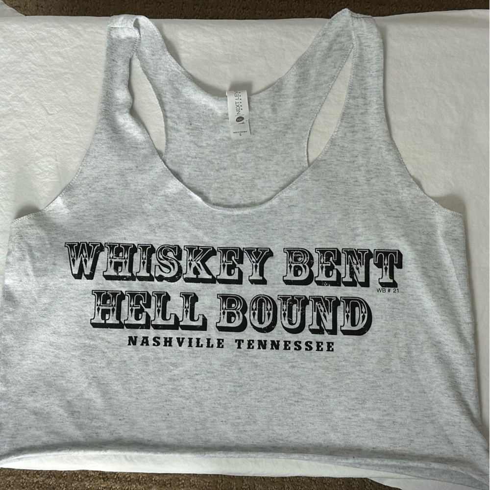 Next Level Apparel Graphic tank top “Whiskey Bent Hell Bound” - size small